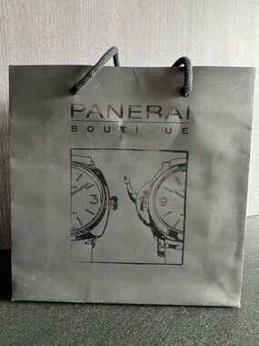 Jet Black Panerai Men's Tote Bag with Watch Illustration